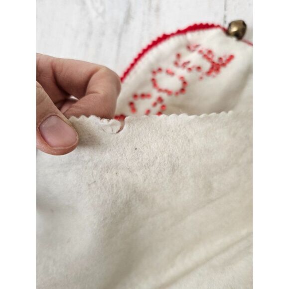 Vintage felt sequin beaded stocking Xmas home decor unique angels   puppet - Picture 9 of 9